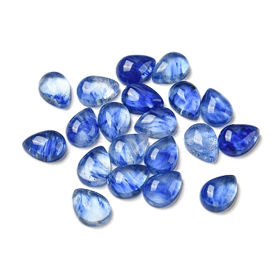 Synthetic Blue Watermelon Stone Glass Cabochons G-O175-22-27-1