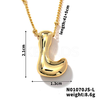 Simple and Stylish Brass Letter Pendant Satellite Chain Necklaces for Women Men GF2554-12-1