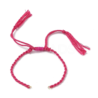 Braided Cotton Cord Bracelet Making MAK-L043-02G-02-1