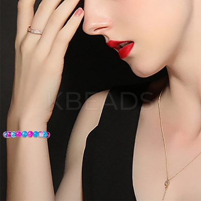 10 Colors Crackle & Baking Paint & Imitation Jade Glass Beads DGLA-YW0001-24A-1