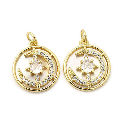 Brass Micro Pave Cubic Zirconia Pendants KK-K302-12G-1