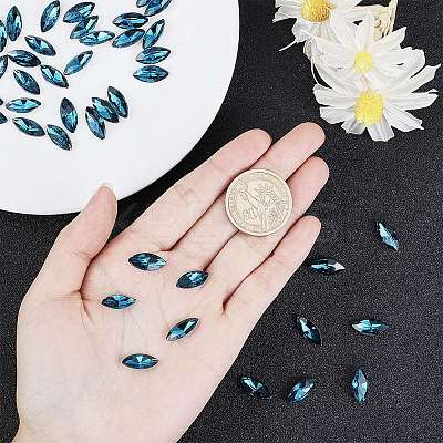 Pointed Back Glass Rhinestone Cabochons RGLA-OC0001-08H-1
