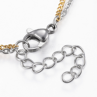 Two Tone 304 Stainless Steel Bracelets BJEW-G580-03-1