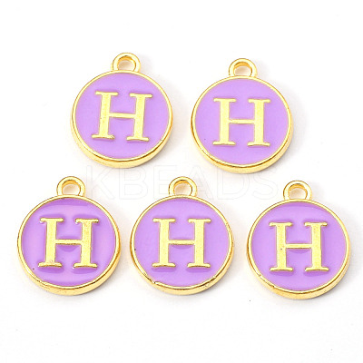 Golden Plated Alloy Enamel Charms ENAM-S118-10H-1