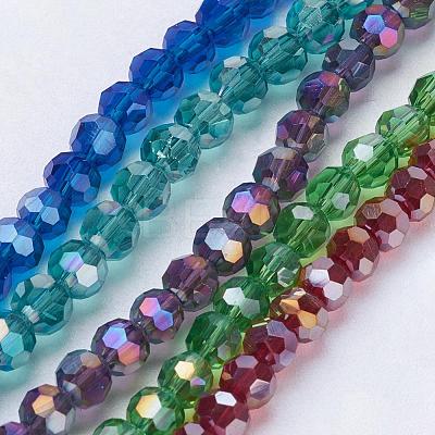 Electroplate Glass Beads Strands EGLA-R016-4m-M-1