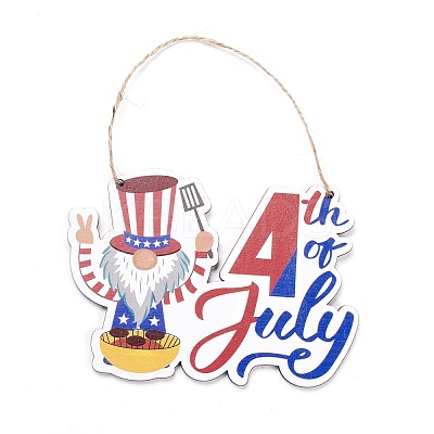 Independence Day Density Board Wooden Wall Ornament Doorplate Pendants HJEW-C004-03-1