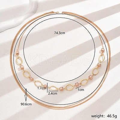 Elegant Minimalist Style Iron & Plastic Multi-layered Long Necklaces for Women's Banquet 
Parties TS5252-1