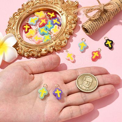20Pcs 10 Colors Handmade Lampwork Pendants PALLOY-CJ00166-1