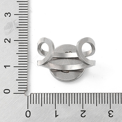 Tarnish Resistant 201 Stainless Steel Pad Ring Settings STAS-K278-07B-P-1