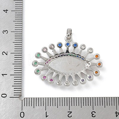 Rack Plating Brass Micro Pave Cubic Zirconia with Enamel Pendants KK-G515-46P-1