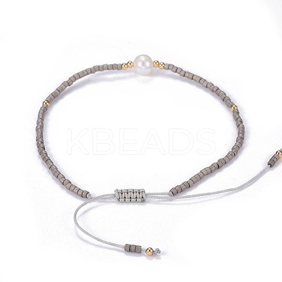 Adjustable Nylon Cord Braided Bead Bracelets BJEW-P256-B01-1