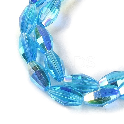 Electroplate Glass Beads Strands GLAA-Q101-03B-AB05-1