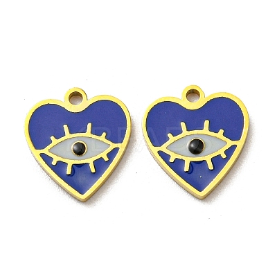 304 Stainless Steel Enamel Charms STAS-L022-004G-1