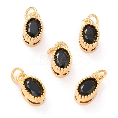 Real 18K Gold Plated Brass Inlaid Cubic Zirconia Charms ZIRC-L100-079G-01-1