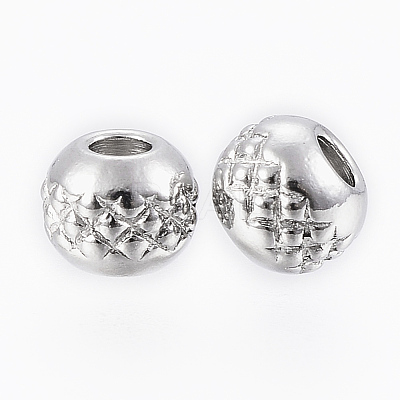 Tarnish Resistant 201 Stainless Steel Waffle Beads X-STAS-G154-37-6mm-1