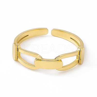 Ion Plating(IP) 304 Stainless Steel Cuff Ring for Women RJEW-C060-40G-1