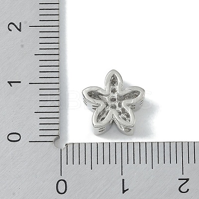 Rack Plating Brass Micro Pave Clear Cubic Zirconia Beads KK-A220-11A-P-1