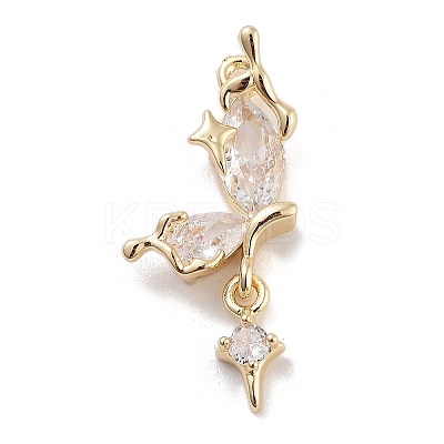 Brass Pave Clear Cubic Zirconia Pendants LS-KK-Z061-14G-02-1