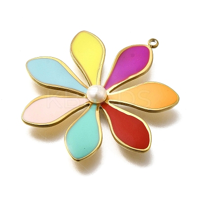 304 Stainless Steel Enamel Pendants STAS-Z163-31G-1