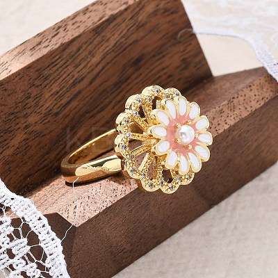 Dasiy Rotatable Open Cuff Rings for Women LS-RJEW-C118-06G-1