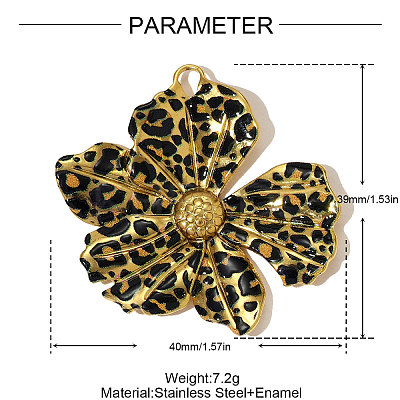 304 Stainless Steel Enamel Pendants STAS-OY005-16G-1