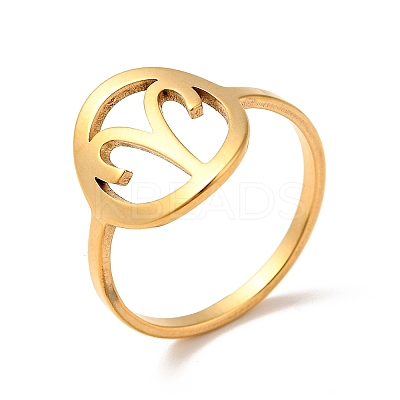 Ion Plating(IP) 201 Stainless Steel Constellations Aries Finger Ring for Women RJEW-G266-29G-1
