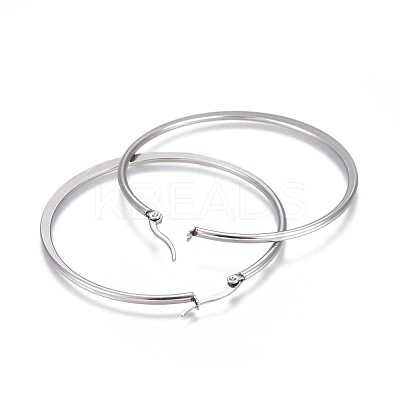 Tarnish Resistant 201 Stainless Steel Hoop Earrings EJEW-A052-27A-1