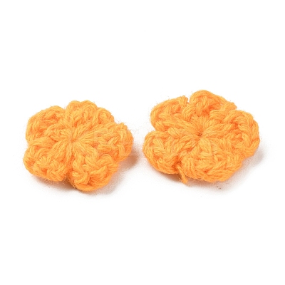 Peach Blossom Handmade Crochet Cotton Ornament Accessories AJEW-WH0326-53D-1