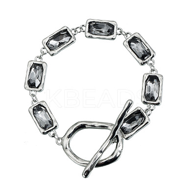 Alloy & Glass Link Chain Bracelets for Women WG26488-03-1