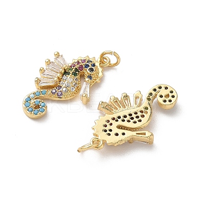 Brass Micro Pave Cubic Zirconia Pendants KK-D502-26J-G-1
