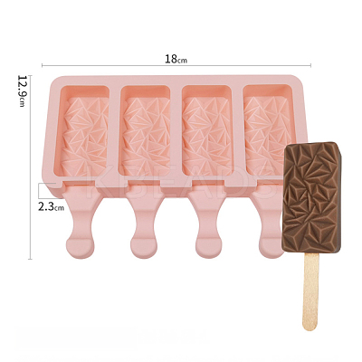 Food Grade DIY Rectangle Ice-cream Silicone Molds DIY-D062-06C-1