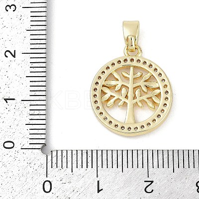 Rack Plating Brass Micro Pave Cubic Zirconia Pendants KK-H509-20G-02-1