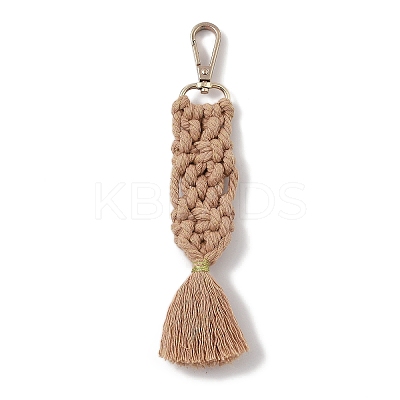 Handmade Macrame Nylon Thread Pendant Decorations HJEW-P019-06G-02-1