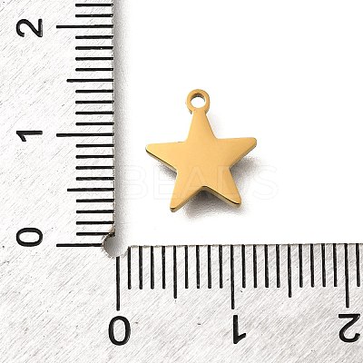 304 Stainless Steel Star Pendants STAS-Q348-19G-1