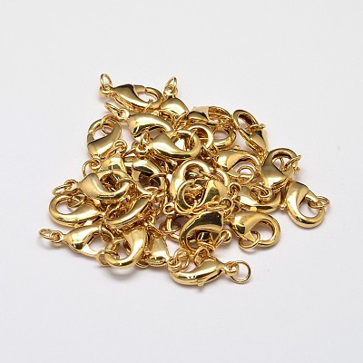 PVD Vacuum Plating Brass Lobster Claw Clasps for Jewelry Necklace Bracelet Making LS-KK-I599-10mm-G-RS-1