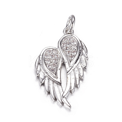 Brass Micro Pave Cubic Zirconia Pendants X-ZIRC-P060-23P-1