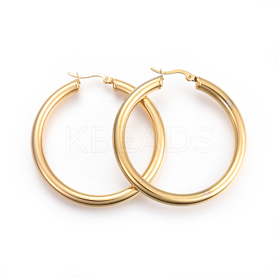 201 Stainless Steel Big Hoop Earrings LS-EJEW-A052-19F-G-1