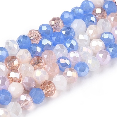 Electroplate Glass Beads Strands GLAA-T023-B16-05-1