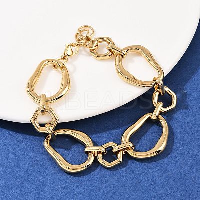 304 Stainless Steel Link Chain Bracelets for Women LS-BJEW-Z137-01G-1