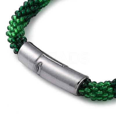 Glass Crochet Beaded Necklace NJEW-Z029-04D-1