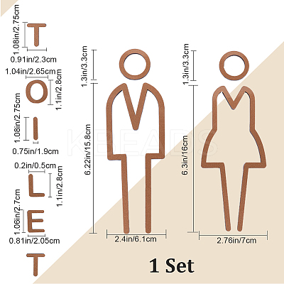 Acrylic Bathroom Door Public Signs Set DIY-WH0430-113A-1