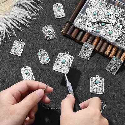 24Pcs 12 Styles Resin Imitation Turquoise Pendants FIND-CJ0003-52-1