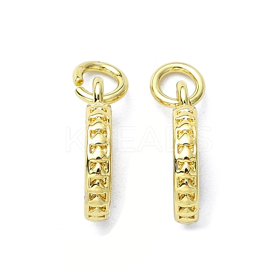 Rack Plating Brass Micro Pave Clear Cubic Zirconia Pendants KK-R157-06G-1
