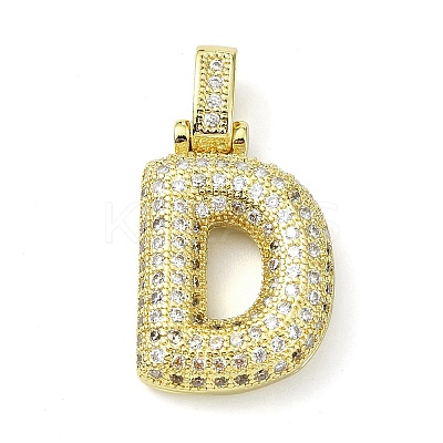 Brass Micro Pave Clear Cubic Zirconia Pendants KK-M279-01G-D-1