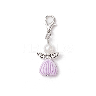 Angel Acrylic & ABS Plastic Imitation Pearl Pendant Decorations HJEW-JM03298-01-1