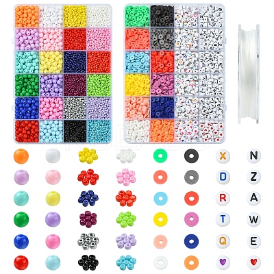 DIY Glass & Acrylic & Polymer Clay Beads Bracelets Making Kits DIY-FS0007-93-1