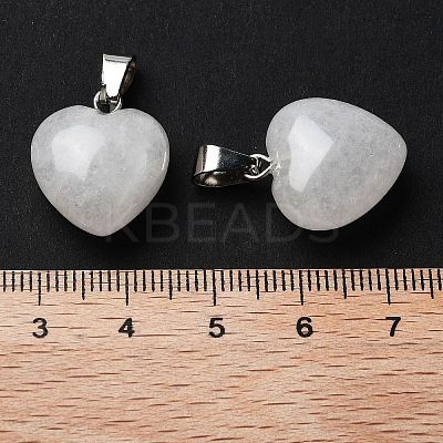 Natural White Jade Charms LS-HEAR-PW0001-057-03-1