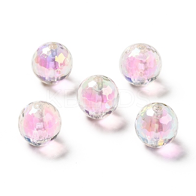 Two Tone UV Plating Rainbow Iridescent Acrylic Beads TACR-D010-03B-1