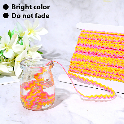 1 Roll Polyester with Paillette Wavy Fringe Trim Ribbon OCOR-GF0005-72A-1