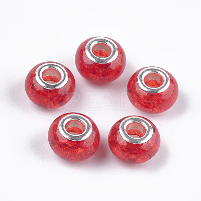 Crackle Resin European Beads RPDL-S012-B12-1